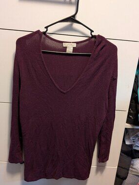 long sleeved deep v-neck
